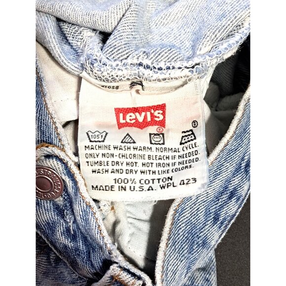 VIntage Levis 501 Jeans 90s Mens Actual 31 Tagged 33 Button Fly Distressed Fraye - Picture 14 of 15